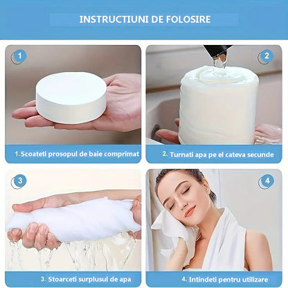 Prosop comprimat, biodegradabil, cu uscare rapida, 70x100 cm, set 3 buc