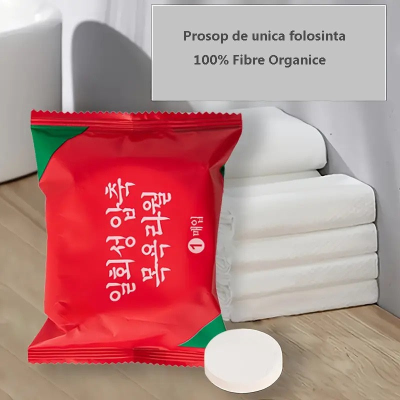 Prosop comprimat, biodegradabil, cu uscare rapida, 70x100 cm, set 3 buc